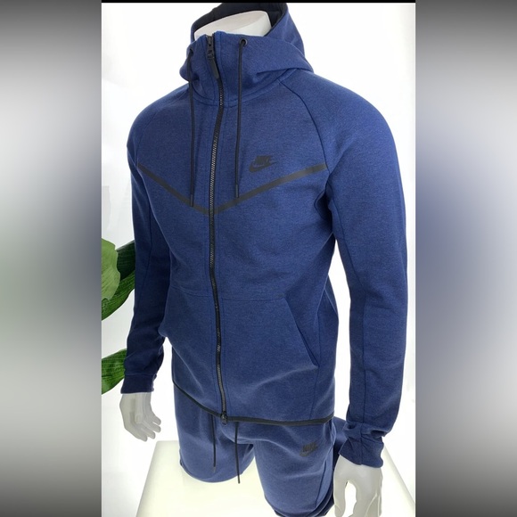 SOLD: Nike Tech Fleece Windrunner Obsidian Blue Tracksuit M 805144 + 805162 451 - Picture 1 of 13